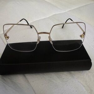 Cartier Gold and Black Square Glasses